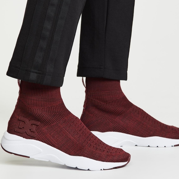 Sam Edelman | Hi Top Sockliner Sneakers in Burgundy Womens Size 6.5 - Picture 1 of 5